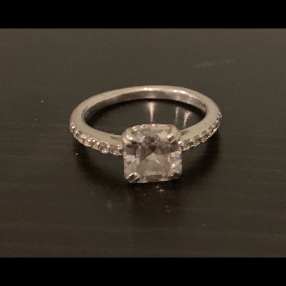 Diamonique cushion cut ring